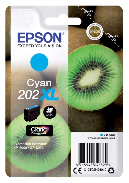 Een Inktcartridge Epson 202XL T02H24 blauw koop je bij VHK Kantoorartikelen