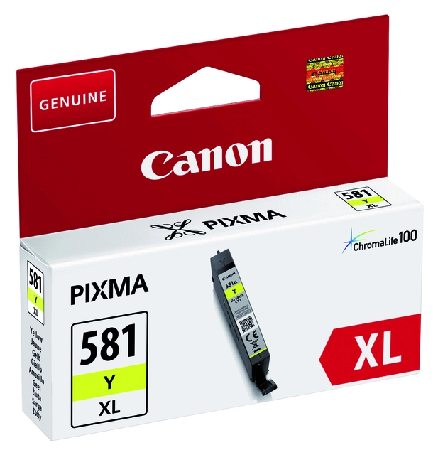 Een Inktcartridge Canon CLI-581XL geel koop je bij VHK Kantoorartikelen