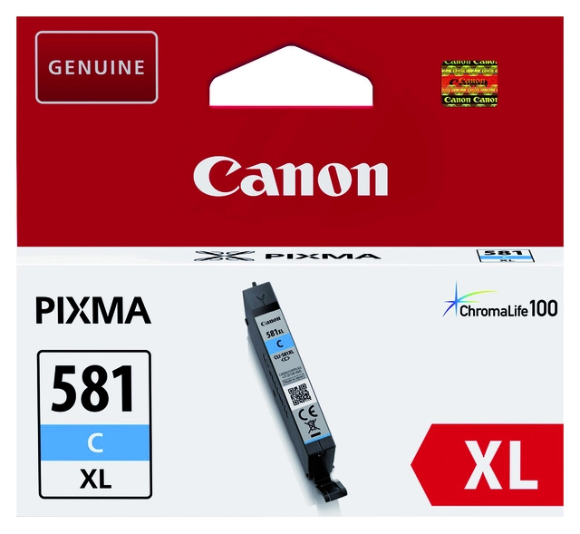 Een Inktcartridge Canon CLI-581XL blauw koop je bij Hoekmankantoorartikelen.nl