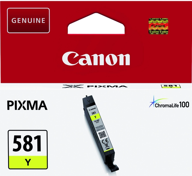 Een Inktcartridge Canon CLI-581 geel koop je bij Hoekmankantoorartikelen.nl