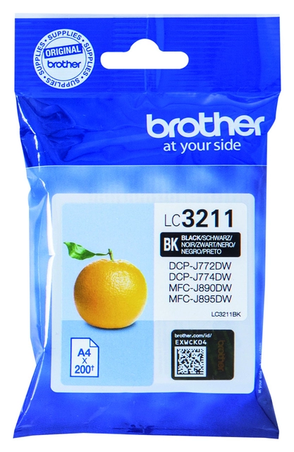 Een Inktcartridge Brother LC-3211BK zwart koop je bij VHK Kantoorartikelen