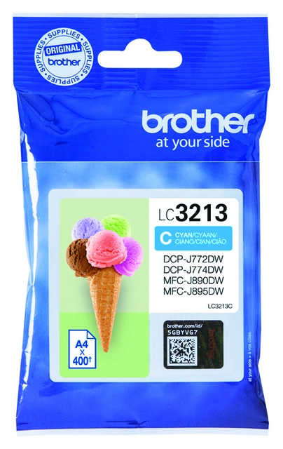 Een Inktcartridge Brother LC-3213C blauw koop je bij VHK Kantoorartikelen