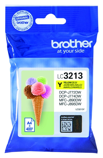 Een Inktcartridge Brother LC-3213Y geel koop je bij VHK Kantoorartikelen