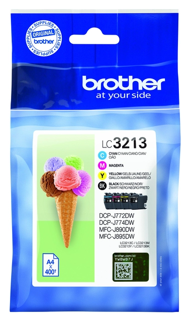 Een Inktcartridge Brother LC-3213 zwart + 3 kleuren koop je bij VHK Kantoorartikelen