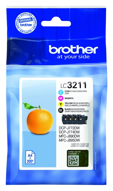 Een Inktcartridge Brother LC-3211 Zwart + 3 kleuren koop je bij VHK Kantoorartikelen