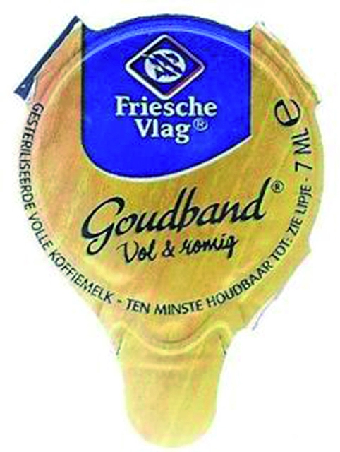 Een Koffiemelk Friesche Vlag goudband cups 10x7.5 gram koop je bij VHK Kantoorartikelen