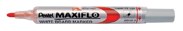 Een Viltstift Pentel MWL5S Maxiflo whiteboard rond 1mm rood koop je bij VHK Kantoorartikelen