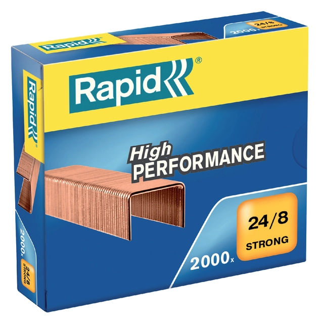 Een Nieten Rapid 24/8 verkoperd strong 2000 stuks koop je bij Hoekmankantoorartikelen.nl