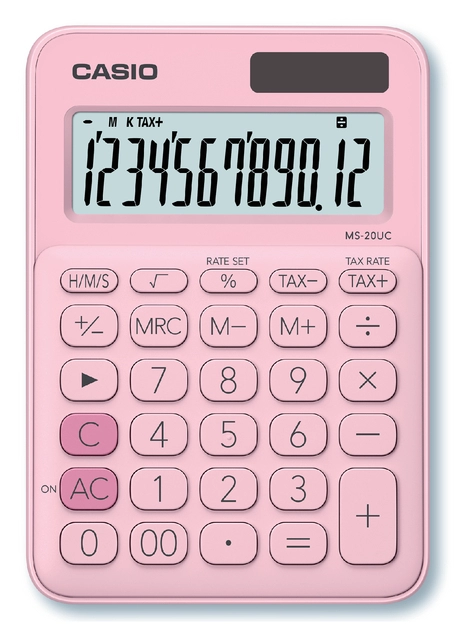 Een Rekenmachine Casio MS-20UC roze koop je bij VHK Kantoorartikelen