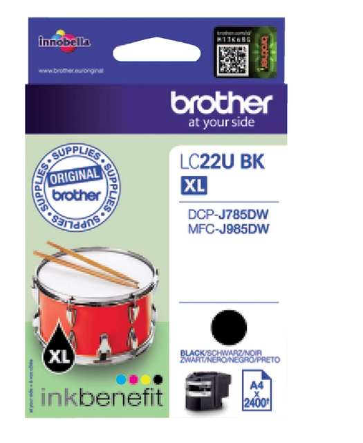 Een Inktcartridge Brother LC-22UBK zwart koop je bij VHK Kantoorartikelen