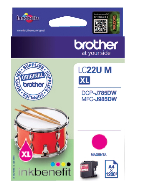 Een Inktcartridge Brother LC-22UM rood koop je bij VHK Kantoorartikelen