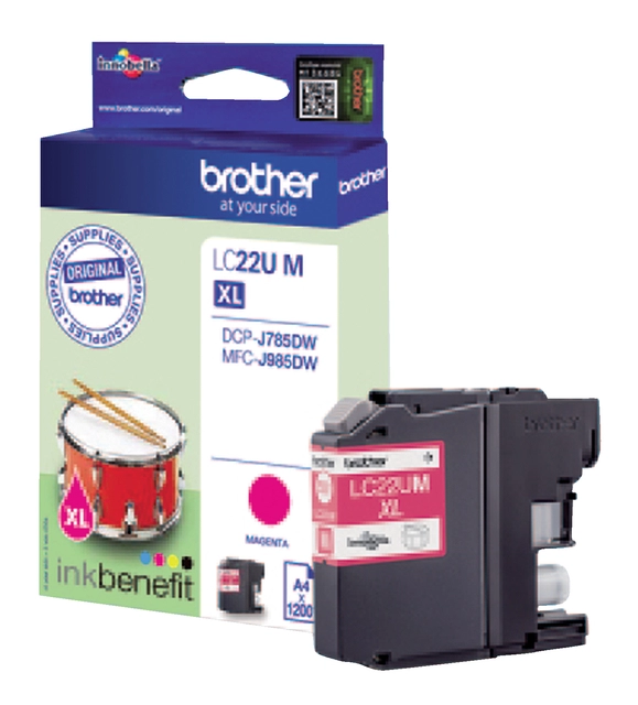 Een Inktcartridge Brother LC-22UM rood koop je bij VHK Kantoorartikelen