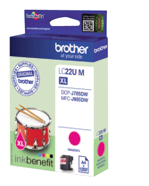 Een Inktcartridge Brother LC-22UM rood koop je bij VHK Kantoorartikelen