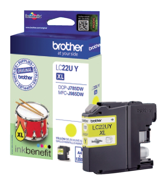 Een Inktcartridge Brother LC-22UY geel koop je bij VHK Kantoorartikelen