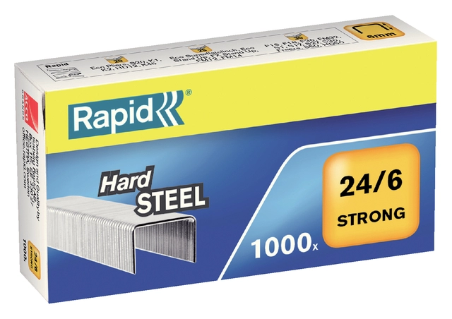 Een Nieten Rapid 24/6 staal strong 1000 stuks koop je bij Hoekmankantoorartikelen.nl