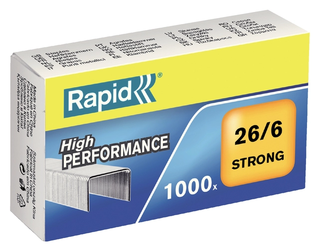 Een Nieten Rapid 26/6 gegalvaniseerd strong 1000 stuks koop je bij Hoekmankantoorartikelen.nl