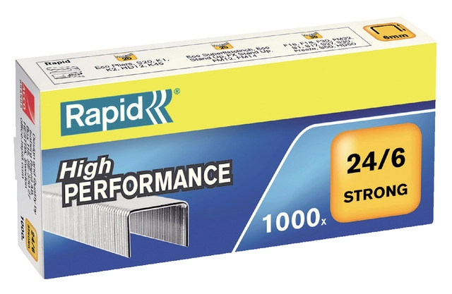 Een Nieten Rapid 24/6 gegalvaniseerd strong 1000 stuks koop je bij VHK Kantoorartikelen