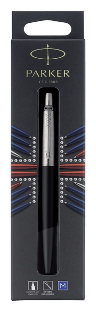 Een Balpen Parker Jotter Bond street black CT medium blister à 1 stuk koop je bij VHK Kantoorartikelen