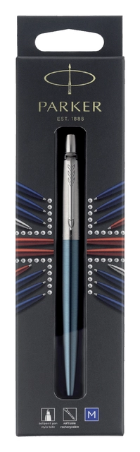 Een Balpen Parker Jotter Waterloo blue CT medium blister à 1 stuk koop je bij VHK Kantoorartikelen