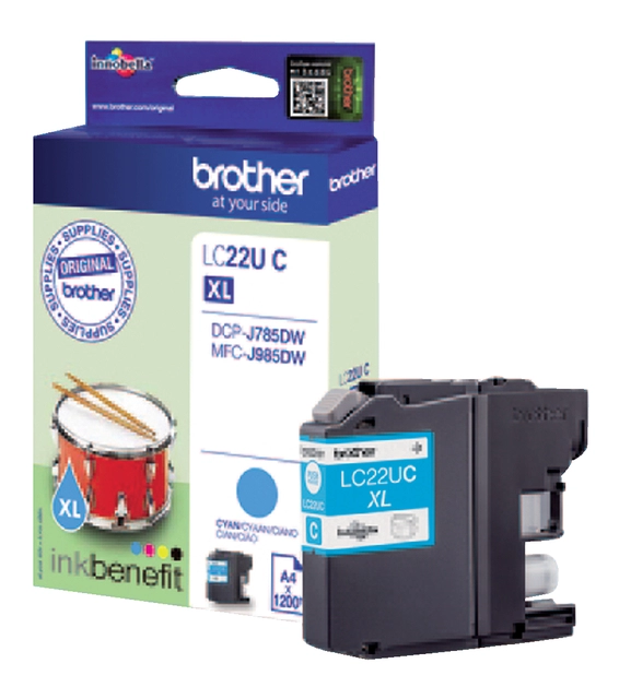 Een Inktcartridge Brother LC-22UC blauw koop je bij VHK Kantoorartikelen