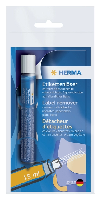 Een Etikettenverwijderaar HERMA 1265 15ml koop je bij VHK Kantoorartikelen