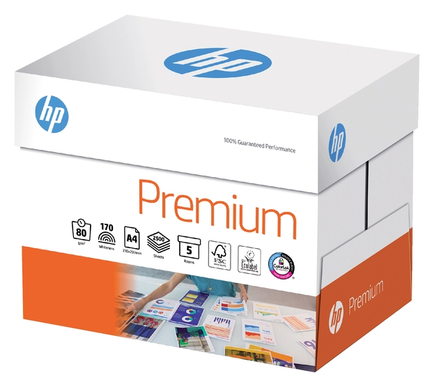 Een Kopieerpapier HP Premium A4 80gr wit 500 vel koop je bij Hoekmankantoorartikelen.nl