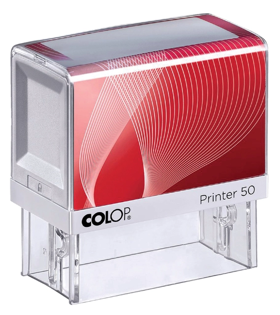 Een Tekststempel Colop Printer 50 personaliseerbaar 7regels 69x30mm koop je bij VHK Kantoorartikelen