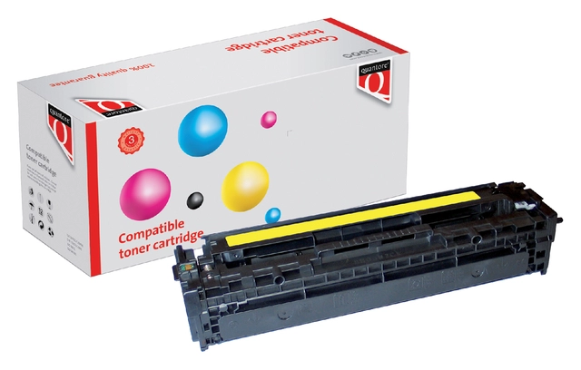 Een Tonercartridge Quantore alternatief tbv HP CB542A 125A geel koop je bij VHK Kantoorartikelen