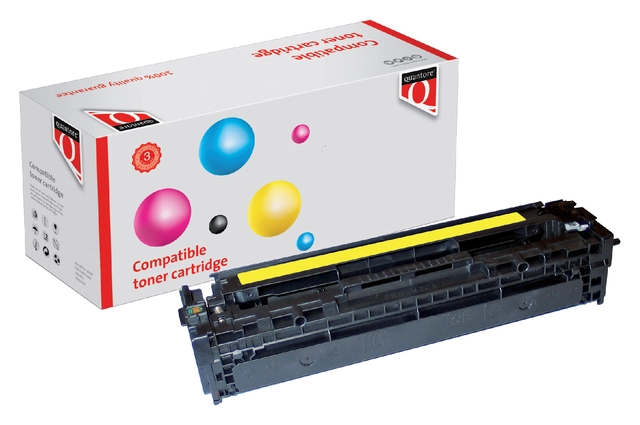 Een Tonercartridge Quantore alternatief tbv HP CE322A 128A geel koop je bij VHK Kantoorartikelen