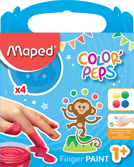 Een Vingerverf Maped Color'Peps My First set á 4 kleuren koop je bij VHK Kantoorartikelen