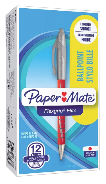 Een Balpen Paper Mate Flexgrip Elite breed rood koop je bij VHK Kantoorartikelen