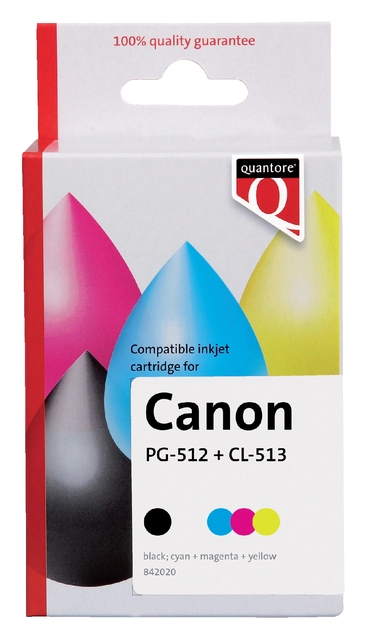 Een Inktcartridge Quantore alternatief tbv Canon PG-512 CL-513 zwart + 3 kleuren koop je bij VHK Kantoorartikelen