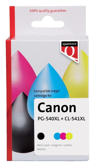 Een Inktcartridge Quantore alternatief tbv Canon PG-540XL CL-541XL zwart kleur HC koop je bij VHK Kantoorartikelen