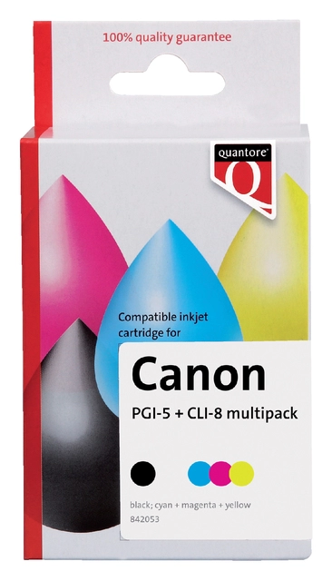 Een Inktcartridge Quantore alternatief tbv Canon PGI-5 CLI-8 zwart + 3 kleuren koop je bij VHK Kantoorartikelen