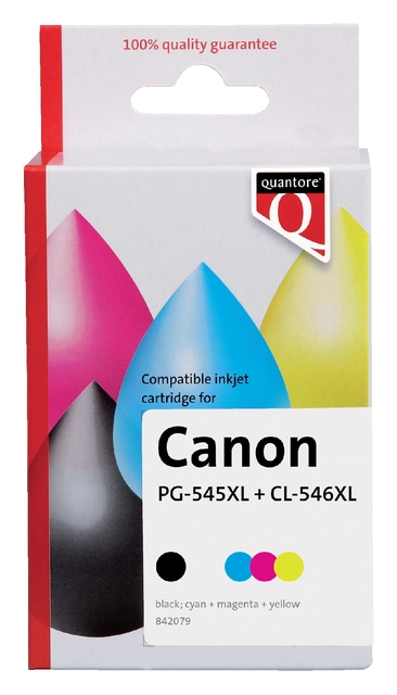 Een Inktcartridge Quantore alternatief tbv Canon PG-545XL CL-546XL zwart + 3 kleuren koop je bij VHK Kantoorartikelen