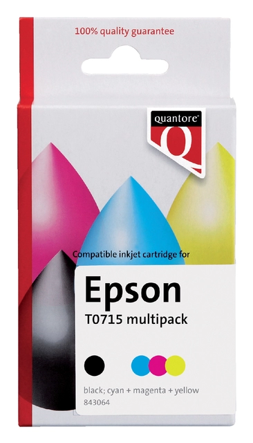 Een Inktcartridge Quantore alternatief tbv Epson T071540 zwart + kleur koop je bij Hoekmankantoorartikelen.nl