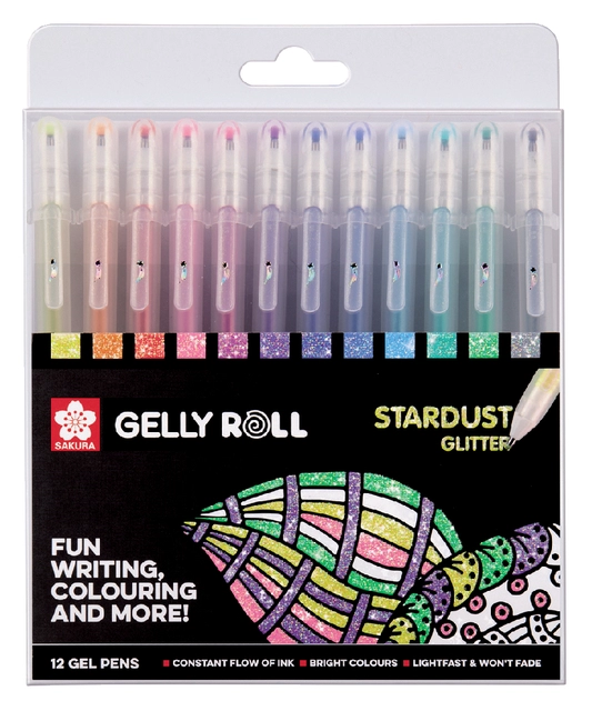 Een Gelschrijver Sakura Gelly Roll Stardust glitter assorti koop je bij Hoekmankantoorartikelen.nl