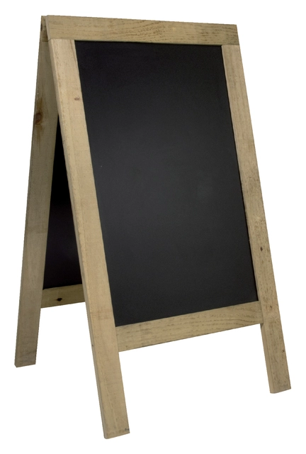 Een Stoepbord Securit 72x131x4cm steigerhout koop je bij VHK Kantoorartikelen