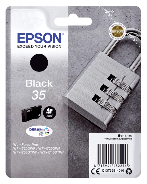 Een Inktcartridge Epson 35 T3581 zwart koop je bij VHK Kantoorartikelen