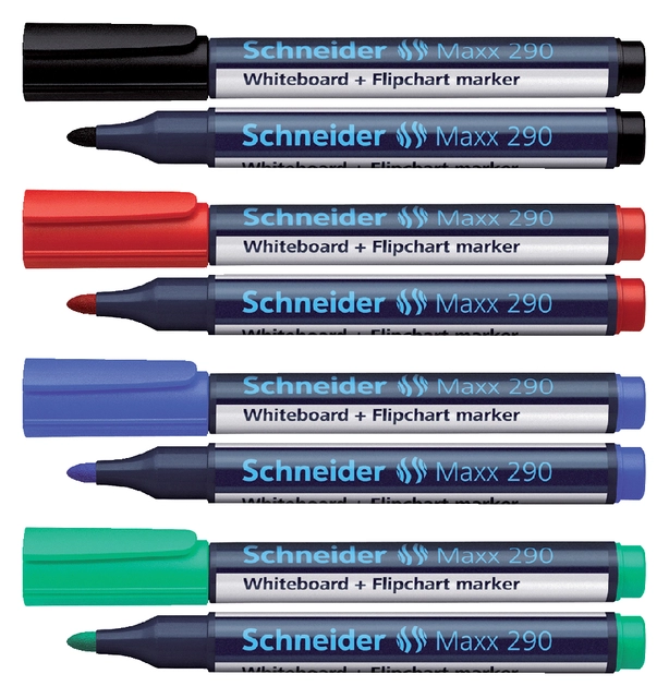 Een Viltstift Schneider Maxx 290 whiteboard rond 2-3mm zwart koop je bij VHK Kantoorartikelen