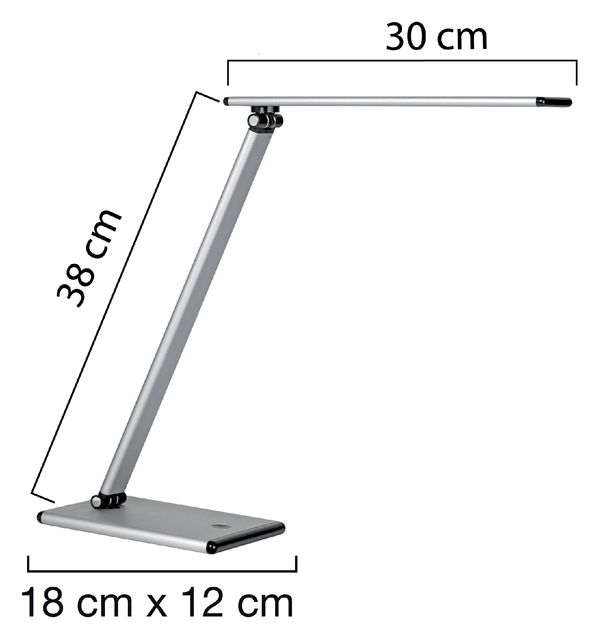 Een Bureaulamp Unilux Terra led aluminium grijs koop je bij VHK Kantoorartikelen