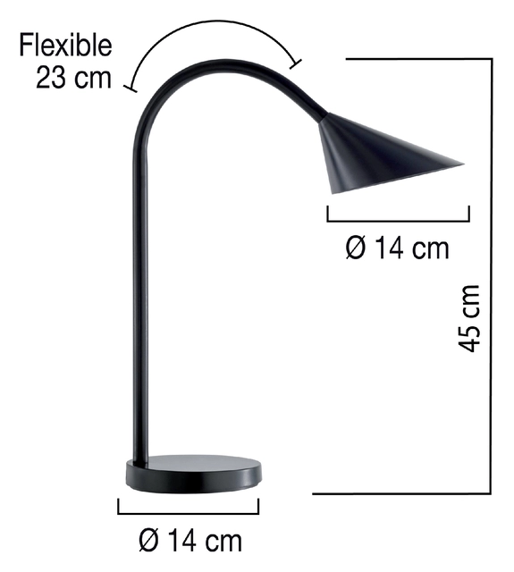 Een Bureaulamp Unilux Sol led zwart koop je bij VHK Kantoorartikelen