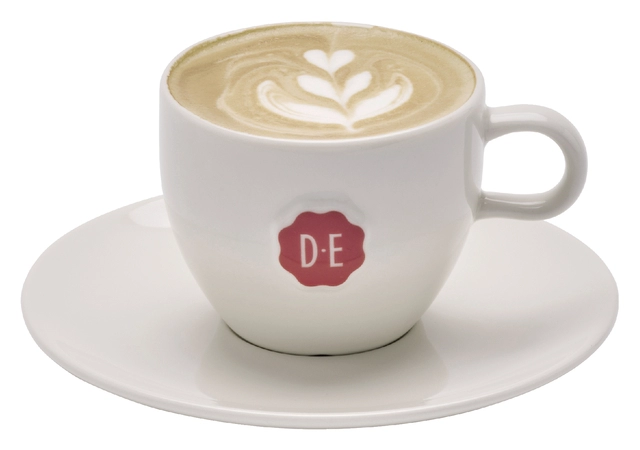 Een Kopje Douwe Egberts cappuccino 180ml wit 12 stuks koop je bij Hoekmankantoorartikelen.nl