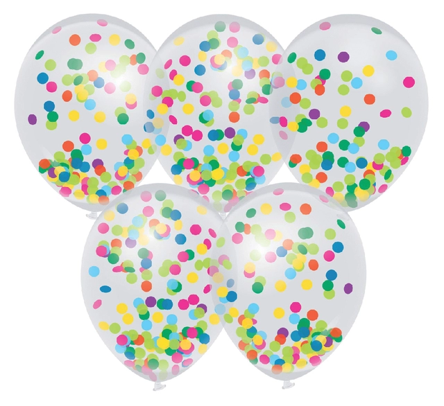 Een Confetti ballonnen 5 stuks koop je bij Clippz! Office Supplies