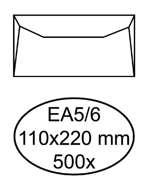 Een Envelop Quantore bank EA5/6 110x220mm wit 500 stuks koop je bij VHK Kantoorartikelen