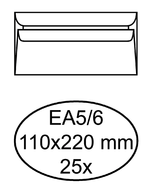 Een Envelop Quantore bank EA5/6 110x220mm zelfklevend wit 25 stuks koop je bij Hoekmankantoorartikelen.nl