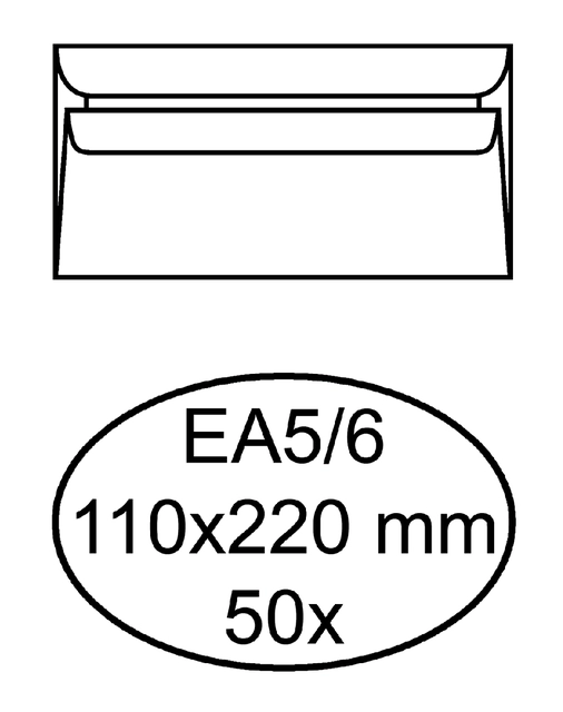 Een Envelop Quantore bank EA5/6 110x220mm zelfklevend wit 50 stuks koop je bij Hoekmankantoorartikelen.nl