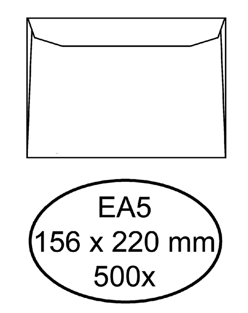 Een Envelop Quantore bank EA5 156x220mm wit 500 stuks koop je bij Hoekmankantoorartikelen.nl