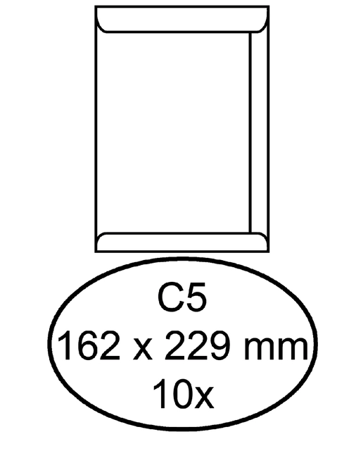 Een Envelop Hermes akte C5 162x229mm zelfklevend wit pak à 10 stuks koop je bij VHK Kantoorartikelen