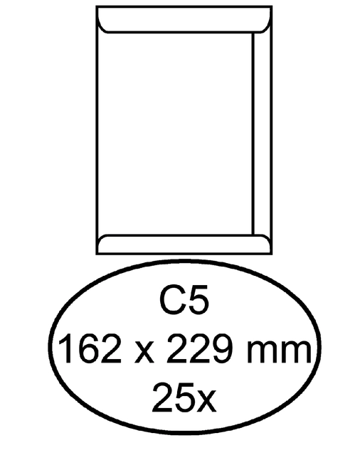 Een Envelop Hermes akte C5 162x229mm zelfklevend wit pak à 25 stuks koop je bij VHK Kantoorartikelen